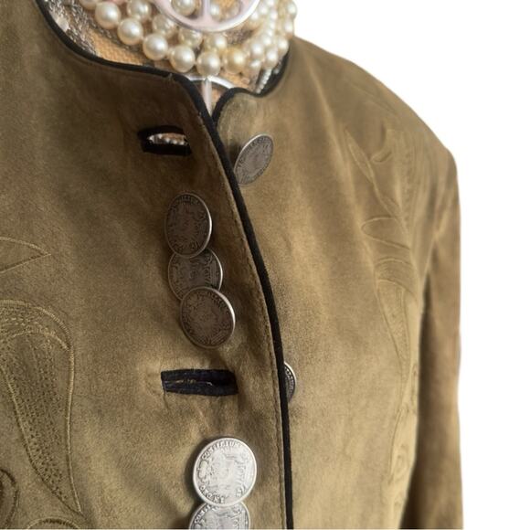 VTG - VINTAGE  ECHTES LEDER women's echtes leder suede WESTERN jacket SIZE 38 - Picture 7 of 15